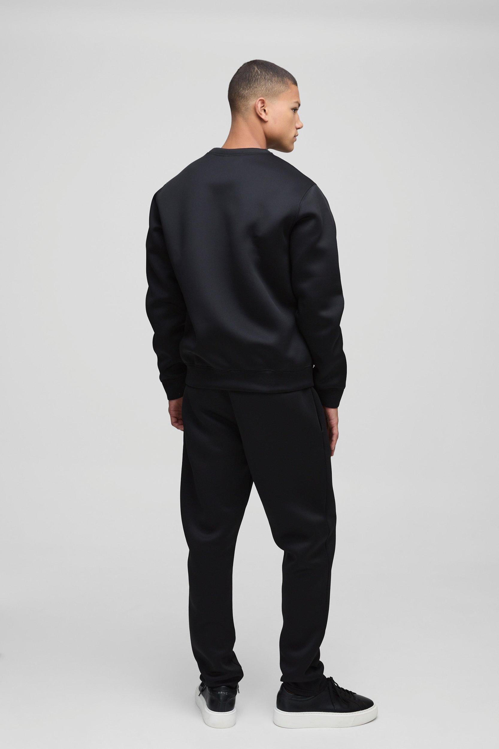 Regular Fit Bonded Scuba Sweatshirt Tracksuit | boohooMAN USA Product Image