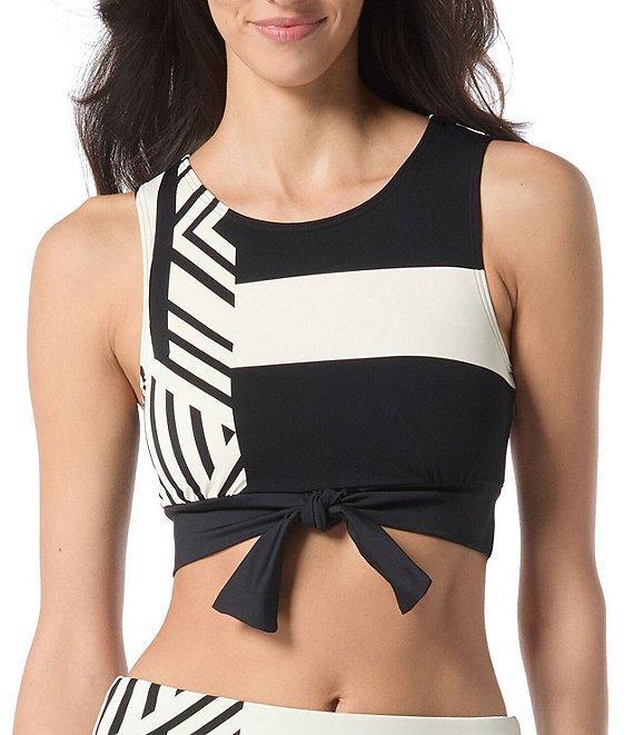 Vince Camuto Geometric Reversible High Waist Moderate Coverage Swim Bottom Product Image