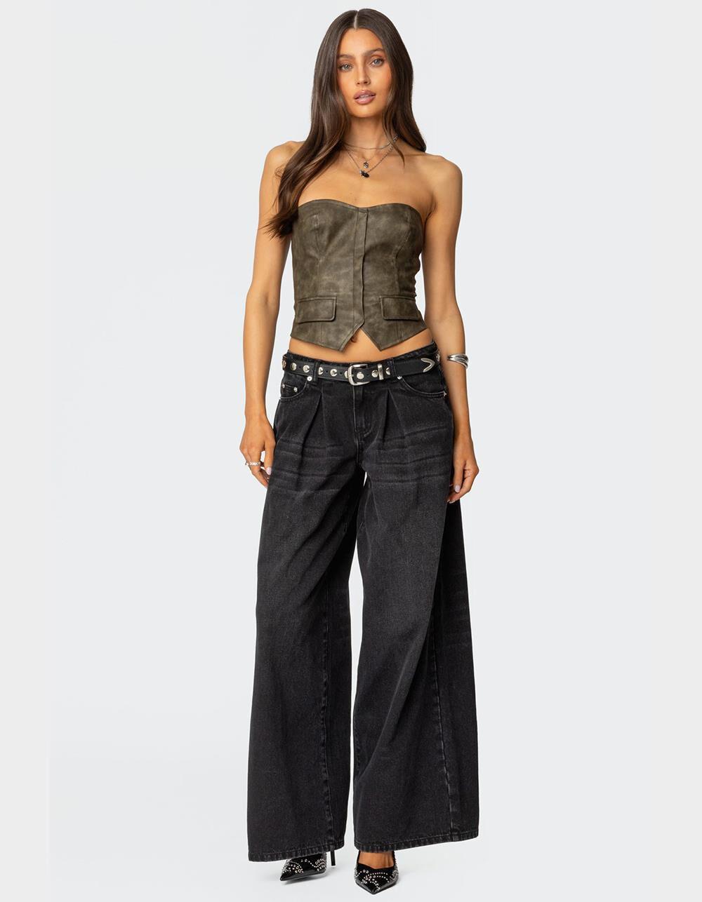 EDIKTED Maysen Faux Leather Corset Product Image