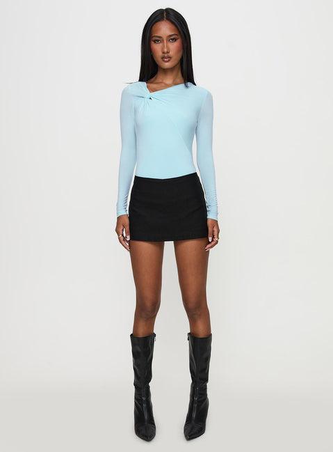 Glorious Look Twist Detail Bodysuit Blue Product Image