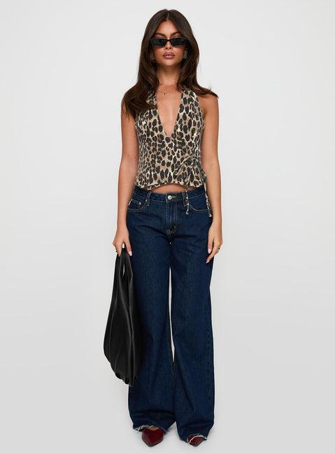 Feel This Way Wrap Top Leopard Product Image