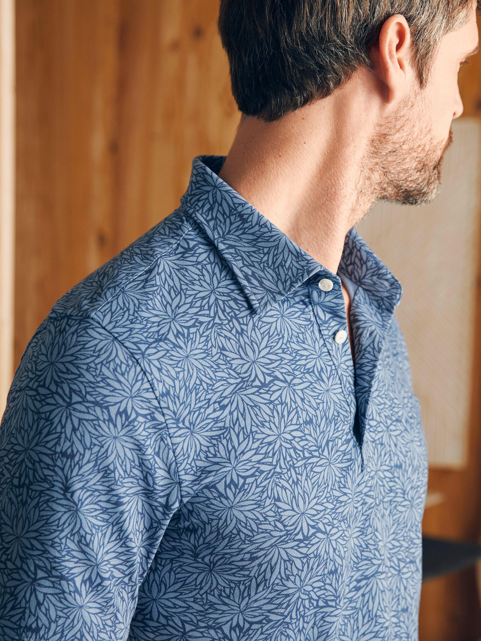 Movement™ Short-Sleeve Pique Polo Shirt - Horizon Blue Frond Print Male Product Image