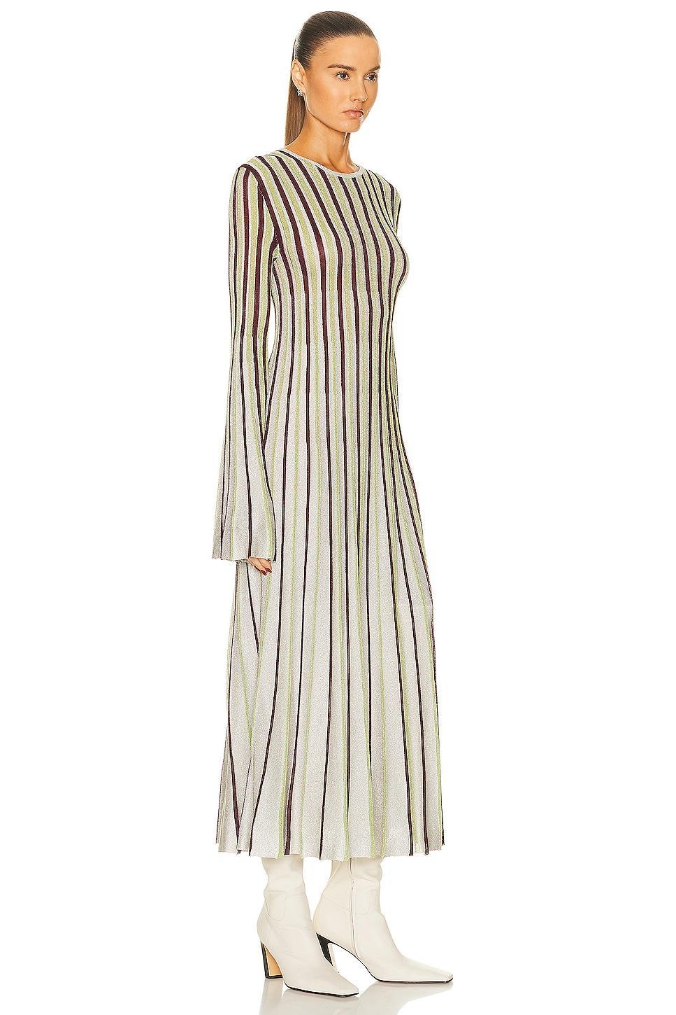 Stella McCartney Lurex Knit Long Dress in Ivory Product Image