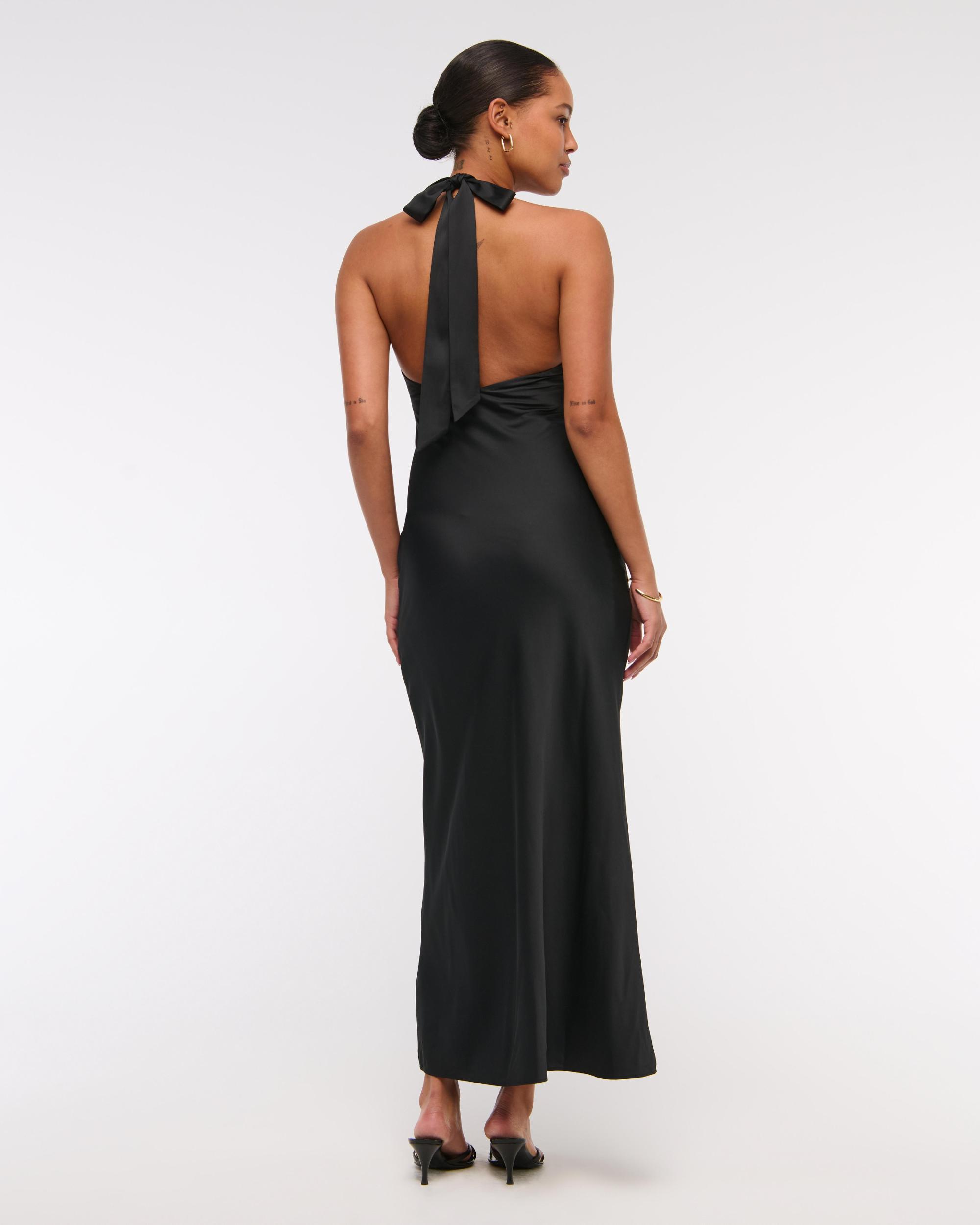 The A&F Julia Slip Halter Maxi Dress Product Image