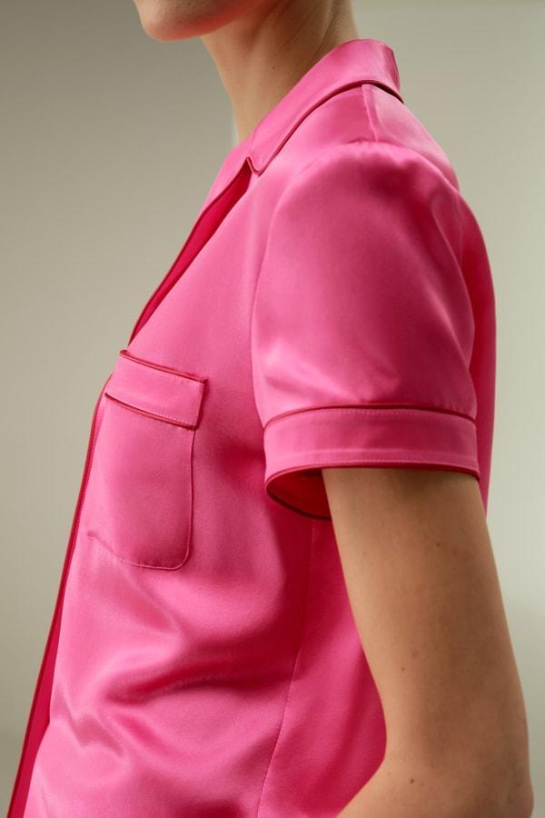 Contrast-Trimmed Silk Shirt Product Image