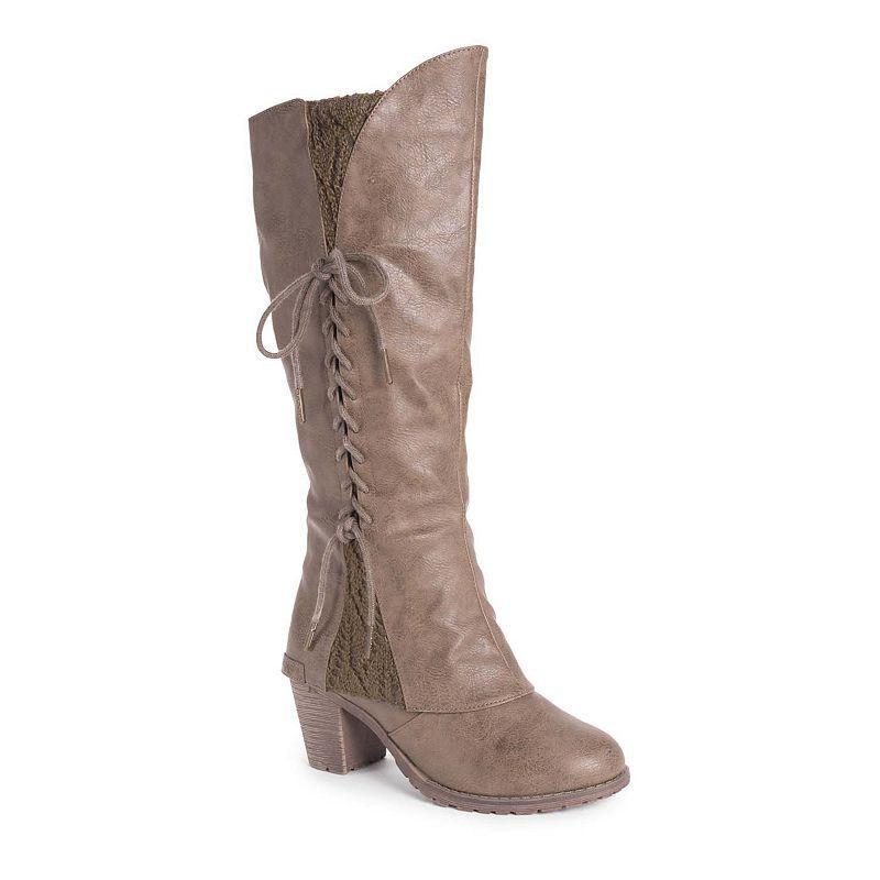 MUK LUKS Lacy Leo Womens Knee-High Boots Brown Product Image
