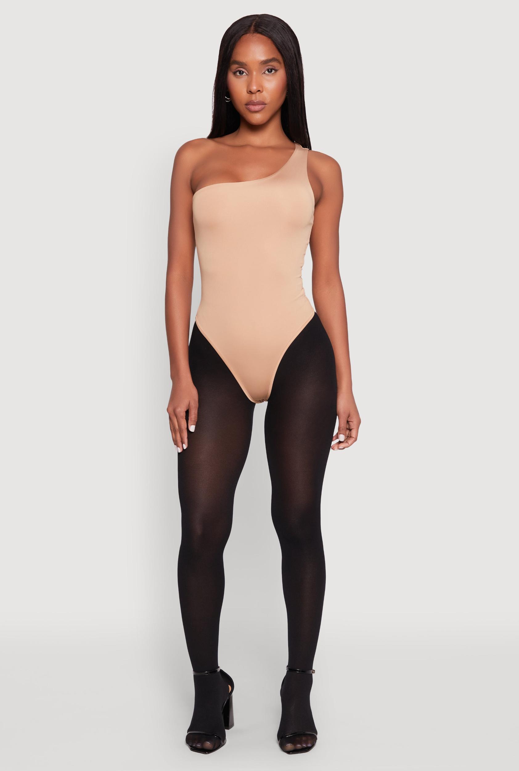 Womens Daisy Sleeveless One Shoulder Bodysuit Product Image