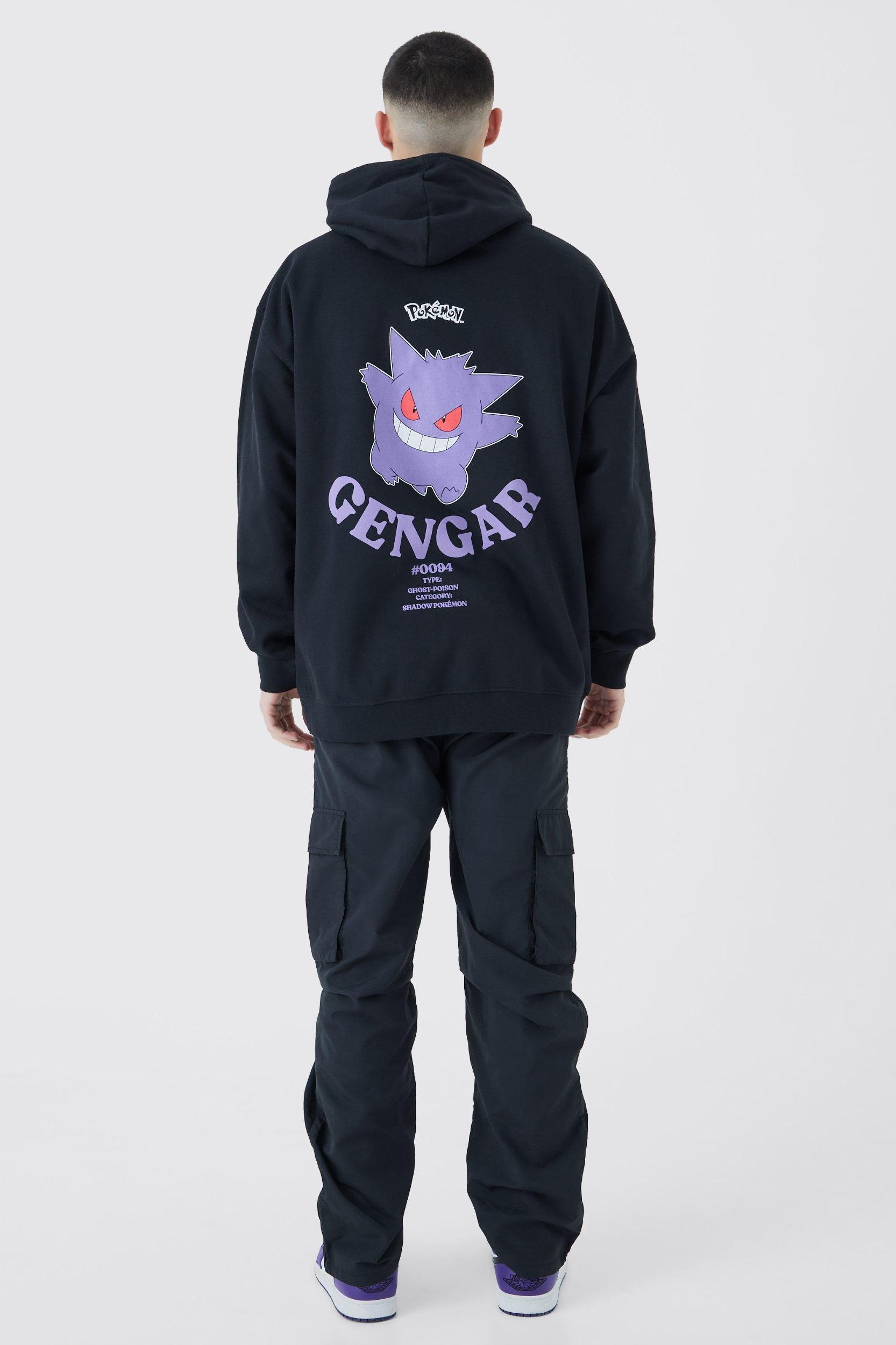 Oversized Pokemon Gengar License Hoodie | boohooMAN USA Product Image