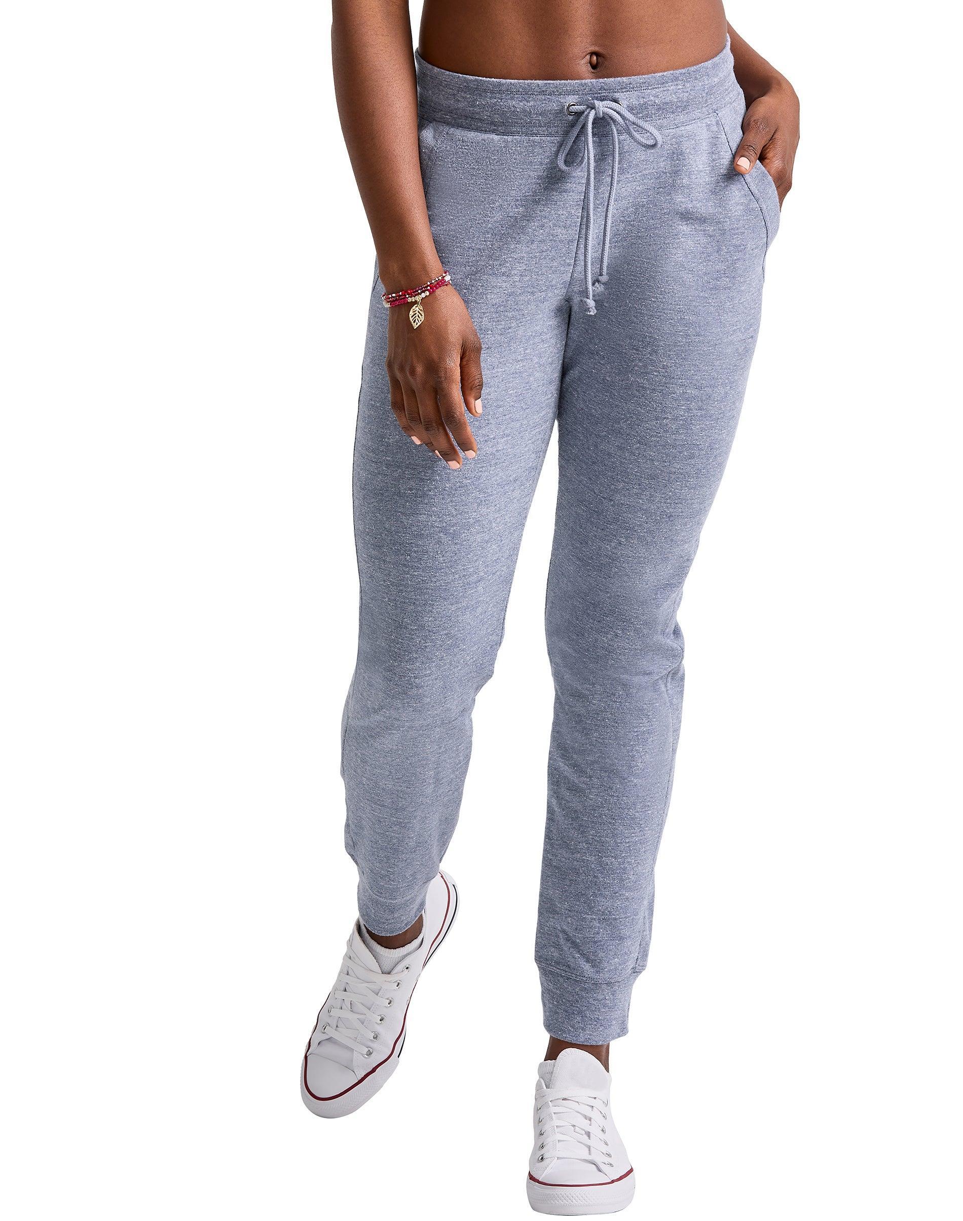 Womens Hanes French-Terry Joggers Navy Pe Grey Product Image