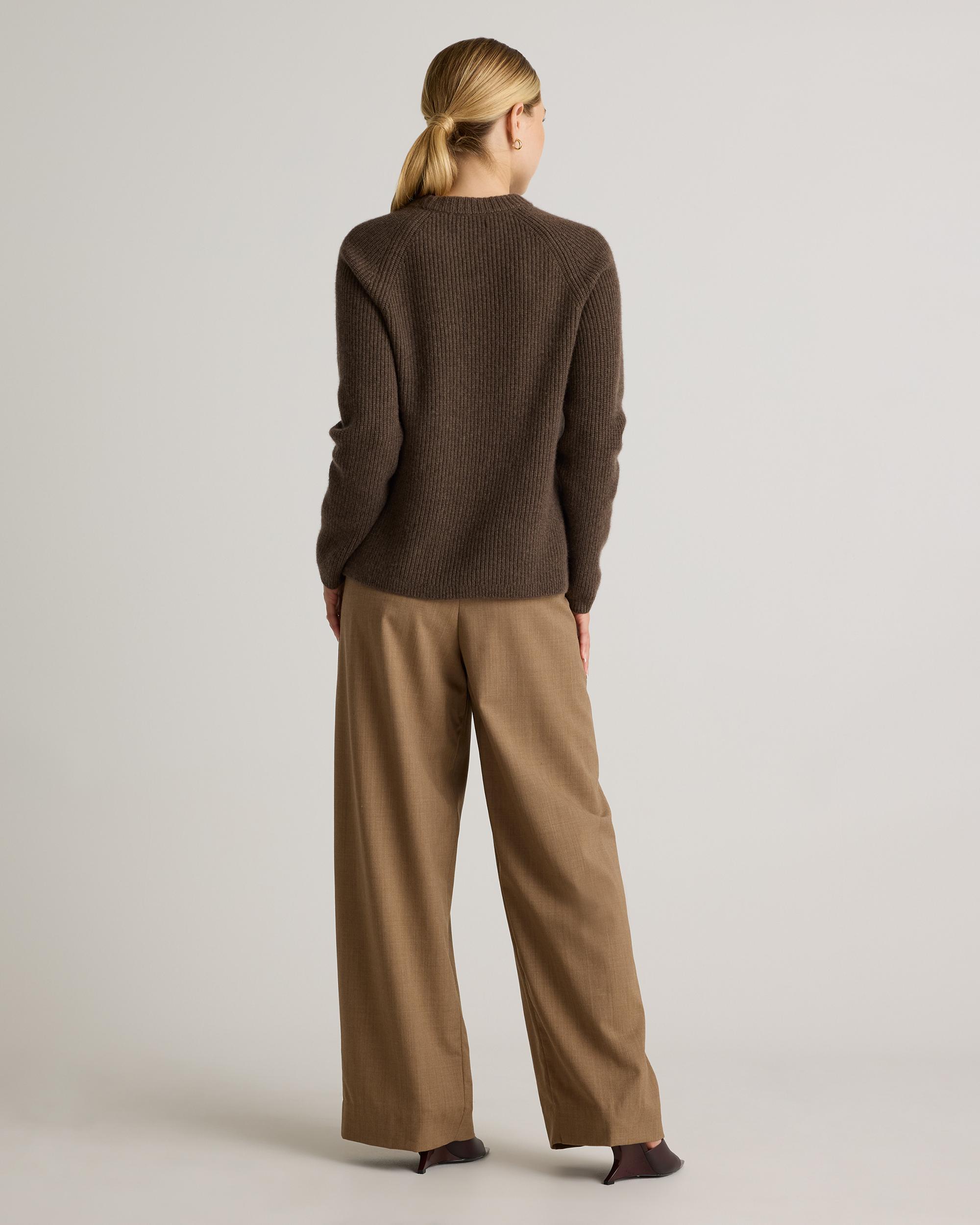 Quince | Women's Mongolian Cashmere Fisherman Crewneck Sweater Size XS Product Image