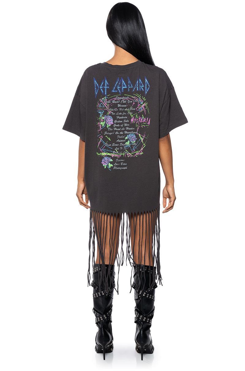 DEF LEPPARD OVERSIZED SHIRT DRESS Product Image