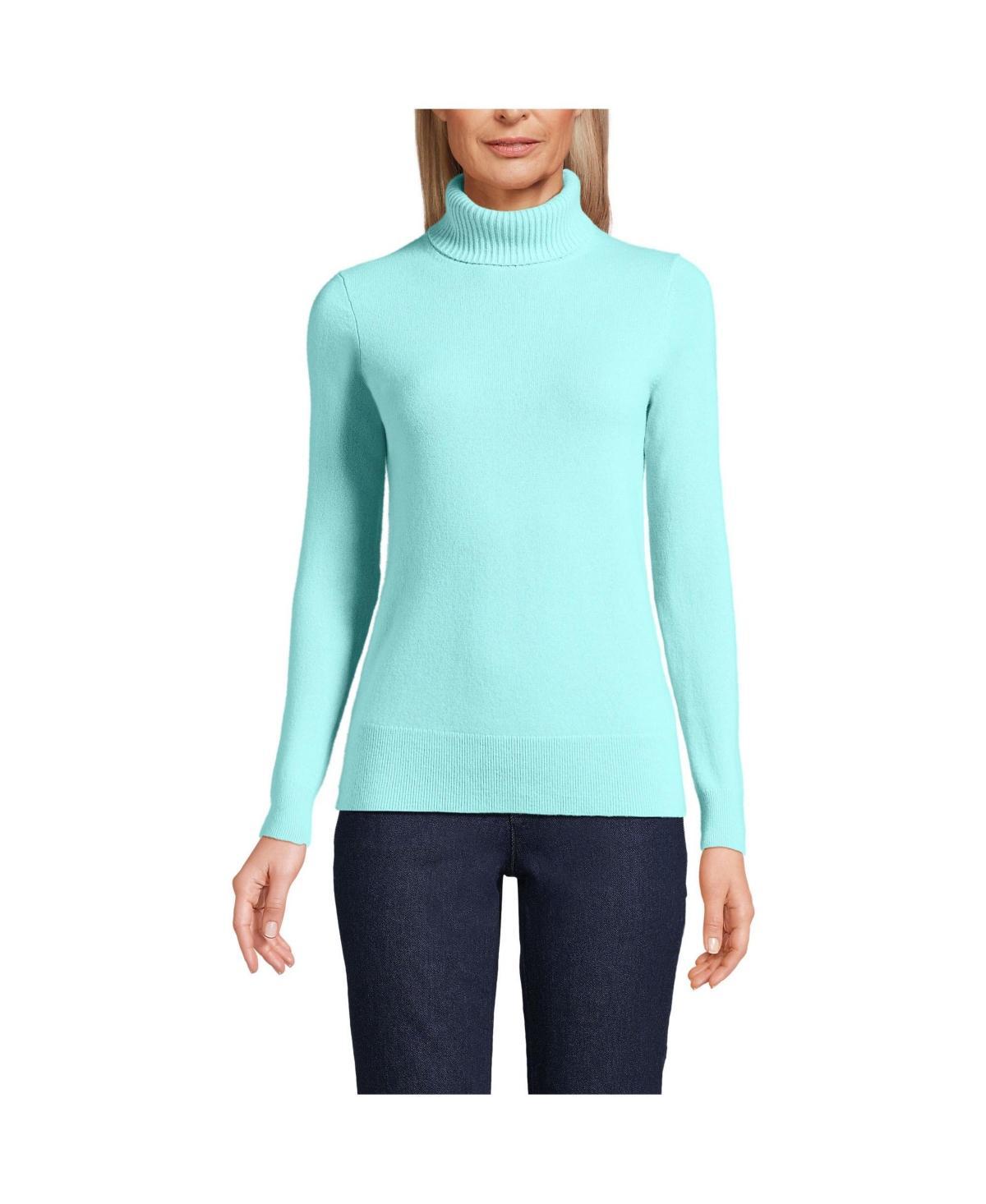 Petite Lands' End Cashmere Turtleneck Sweater, Women's, Size: Large Petite, Fresh Ivory Rainbow Product Image