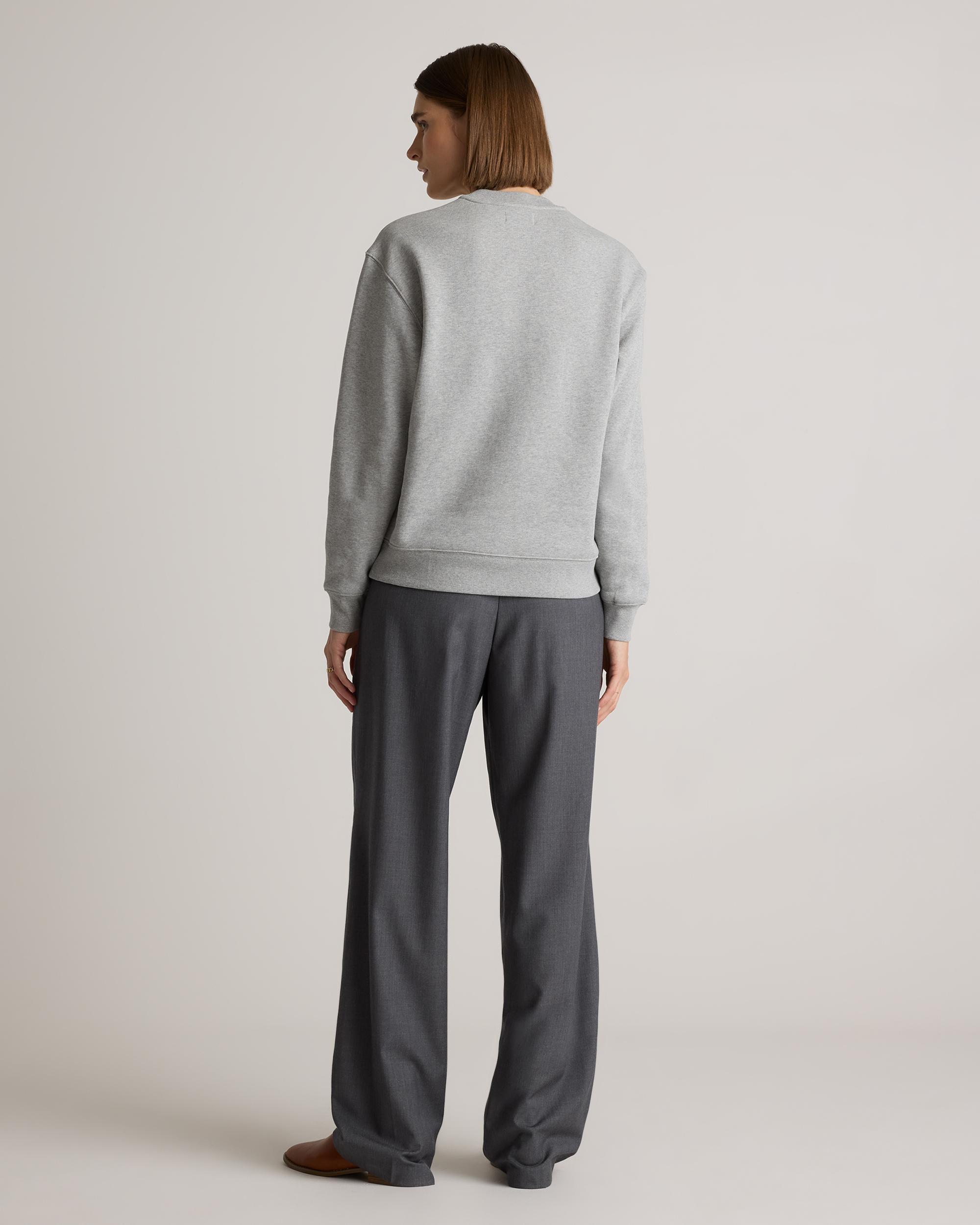 Quince | Women's Organic Heavyweight Fleece Crew Neck Alpaca Sweater Organic Cotton Product Image