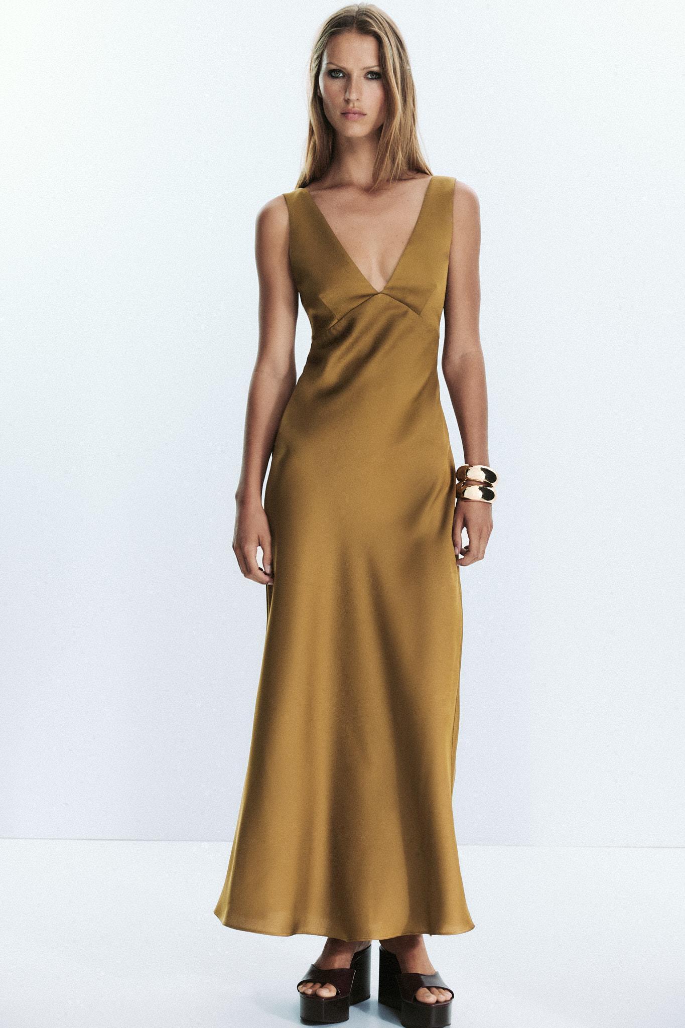 SATIN MIDI DRESS Product Image
