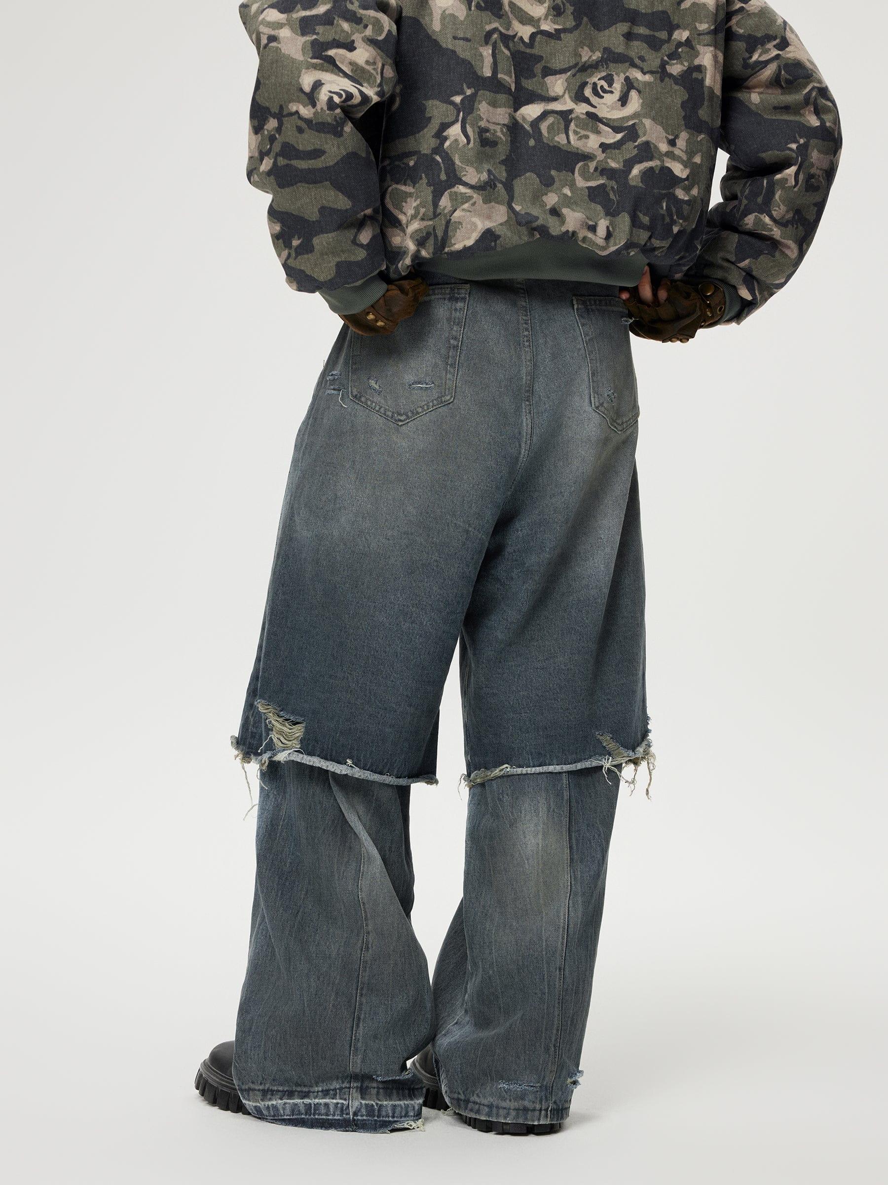 Aelfric Eden Distressed Two Layer Baggy Jeans Product Image