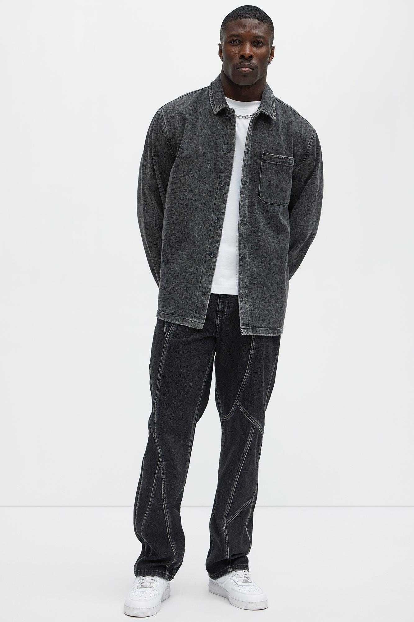 Devon Straight Jeans - Black Wash Product Image