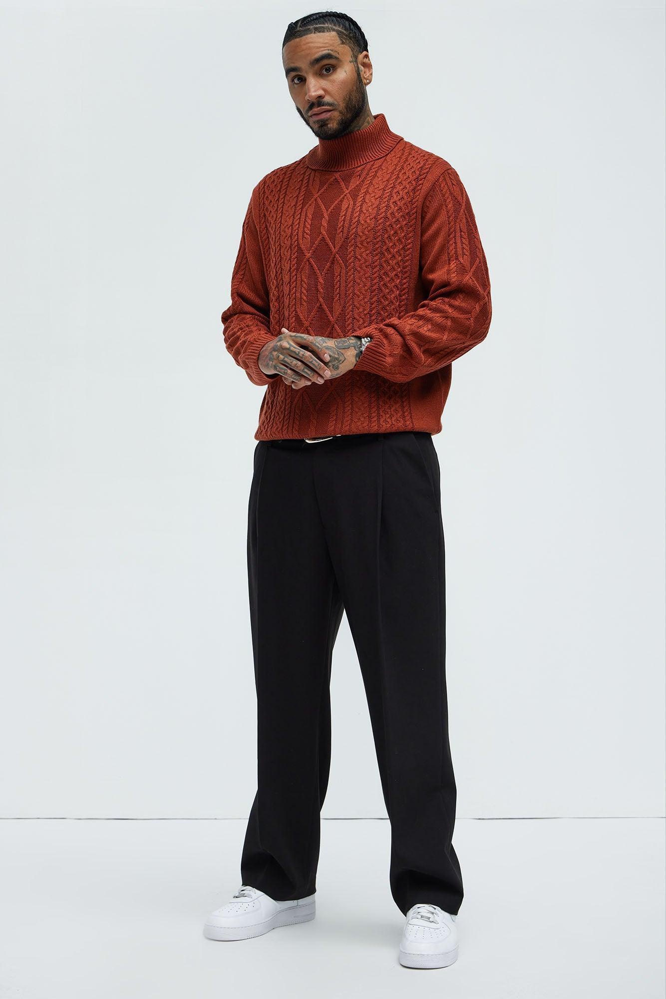 Not Your Regular Turtle Neck sweater - Rust Product Image