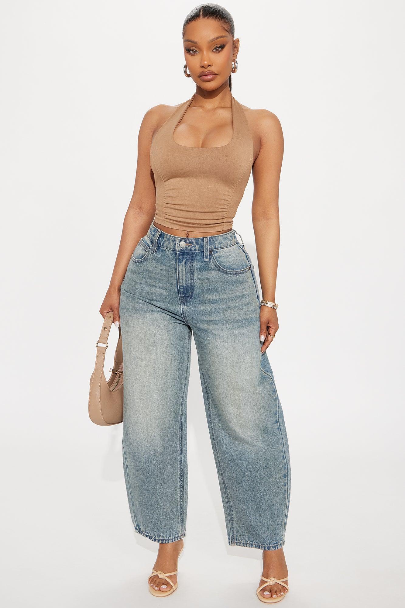 Grace Seamless Double Lined Halter Top - Mocha Product Image