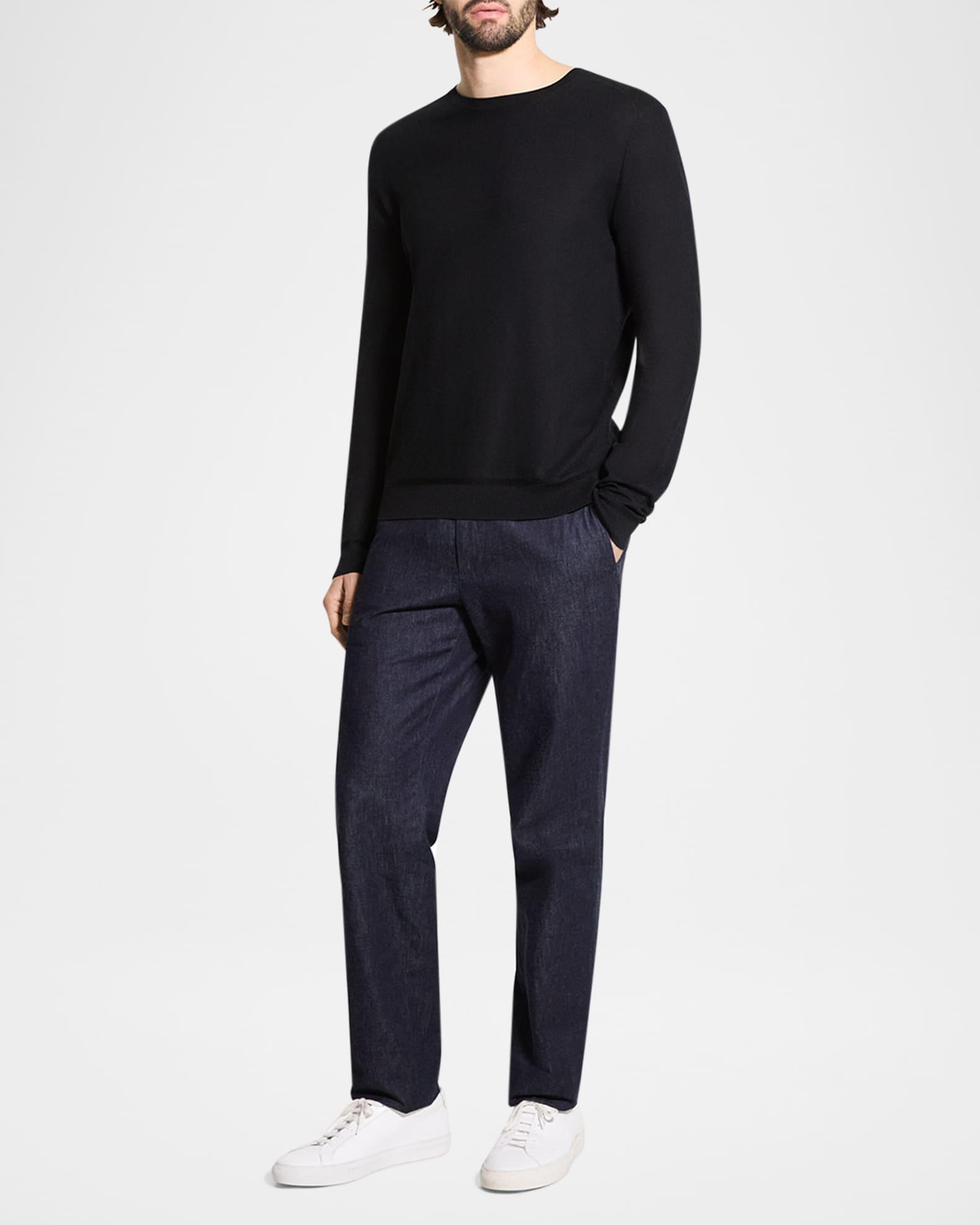 Men's Crewneck Sweater in Silk-Cotton Product Image