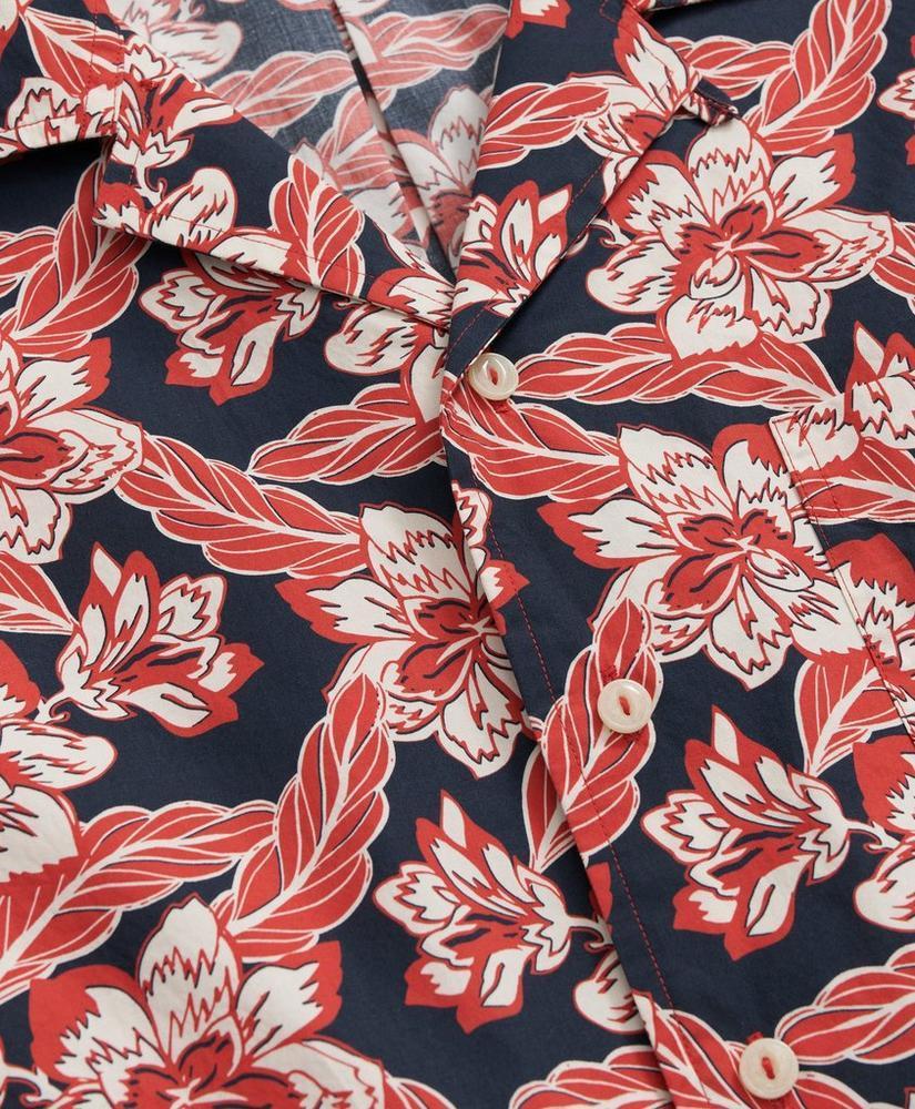 Cotton Short Sleeve Camp Collar Shirt In Voyager Print Product Image