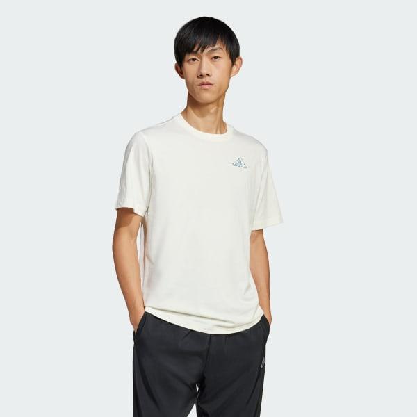 adidas Earth Day Graphic Tee Off White XL Mens Product Image