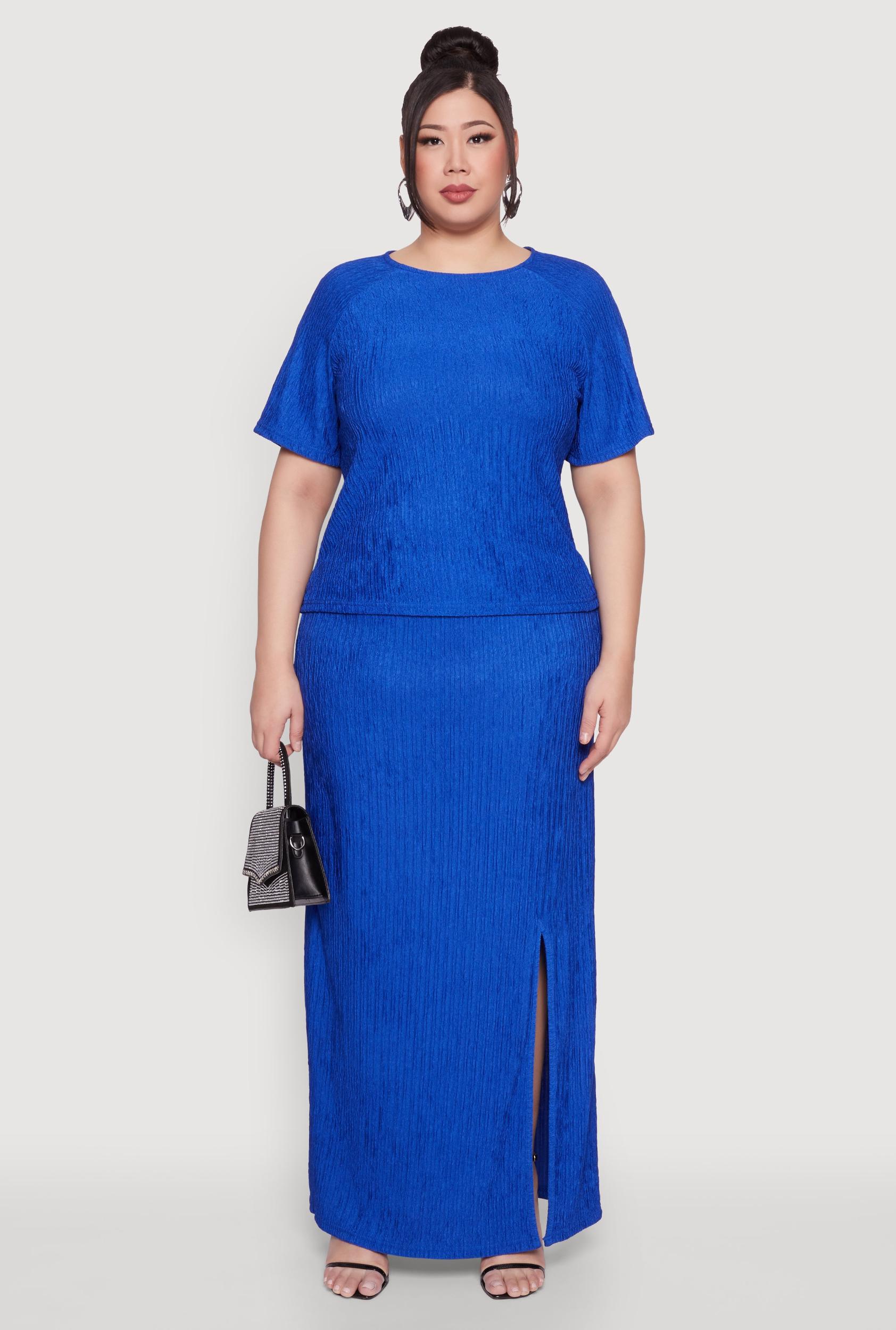 Womens Plus Size High Waisted Slit Front Skirt Product Image