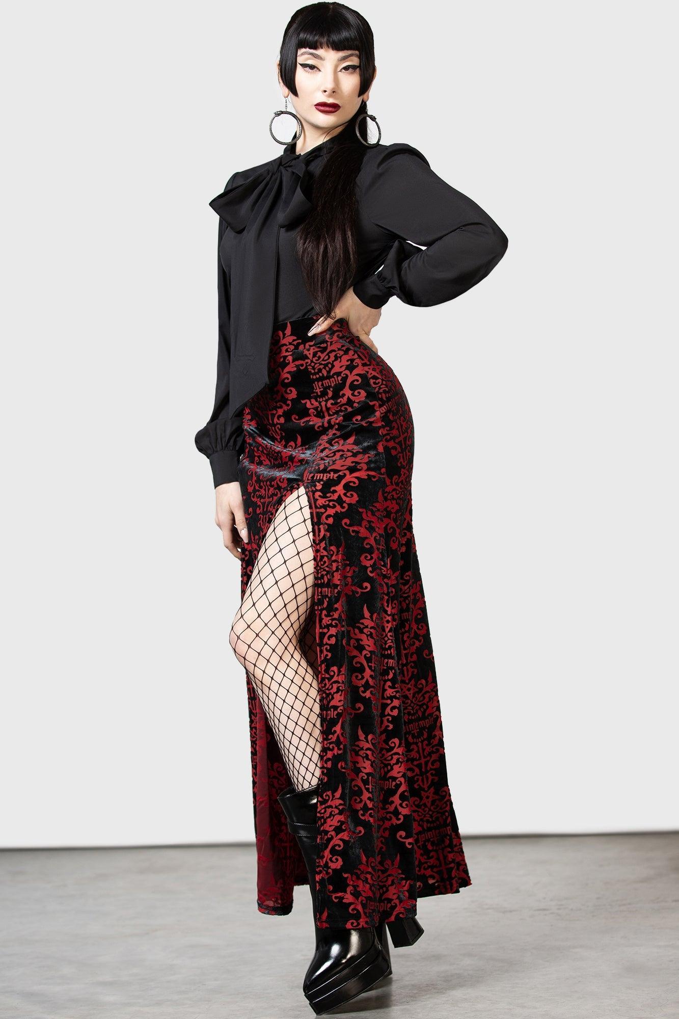 Scarlet Fiend Maxi Skirt - Resurrect Female Product Image