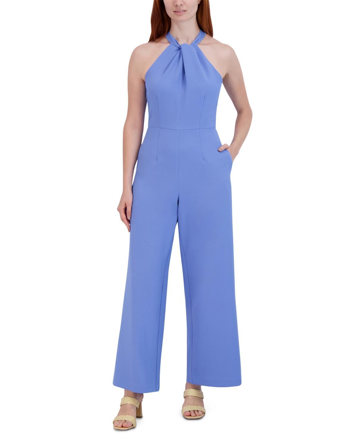 Julia Jordan Halter Twist Neck Sleeveless Pocketed Jumpsuit Product Image