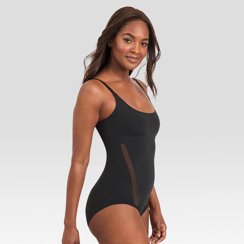 Maidenform Women's Shapewear Extra Firm Shaping Bodysuit SES108 - Black XL: Waist Slimming Knit Body Shaper Product Image