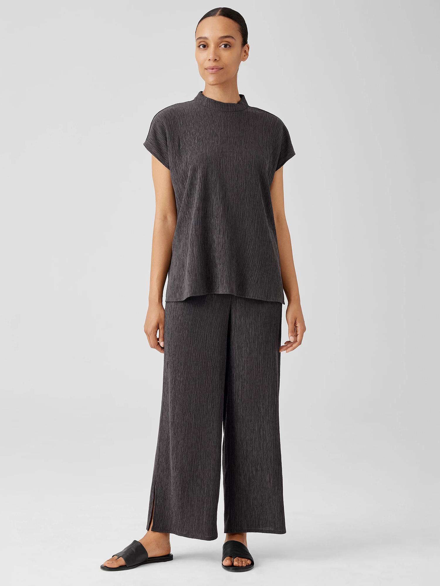 Woven Plisse Wide-Leg Pant Product Image