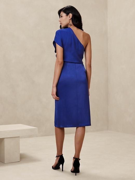 Shirred-Waist Midi Skirt Product Image
