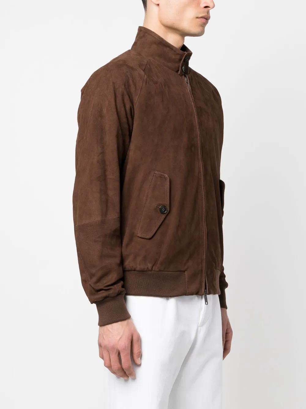 G9 Harrington panelled suede jacket Product Image