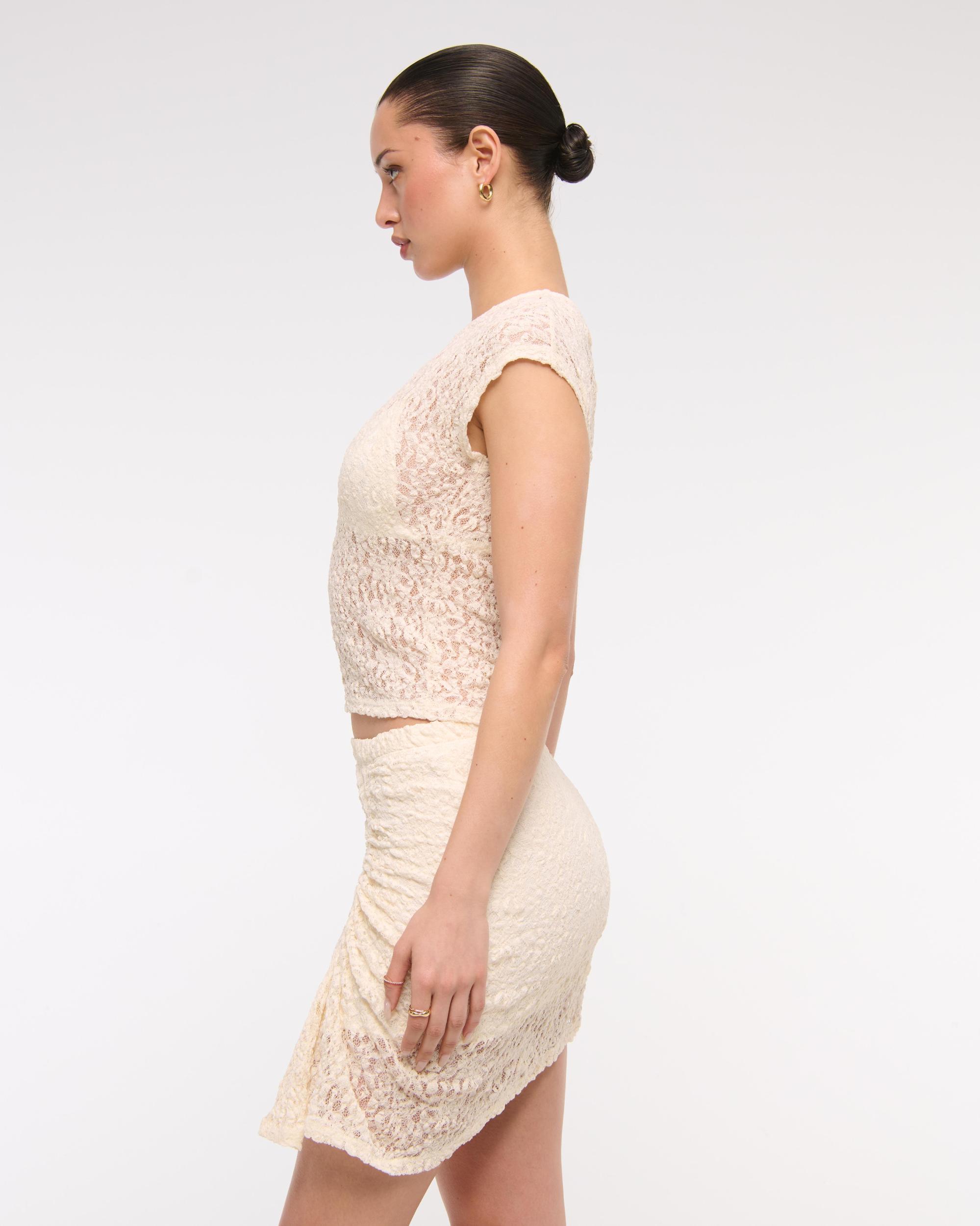 Mid Rise Asymmetrical Hem Midi Skort Product Image
