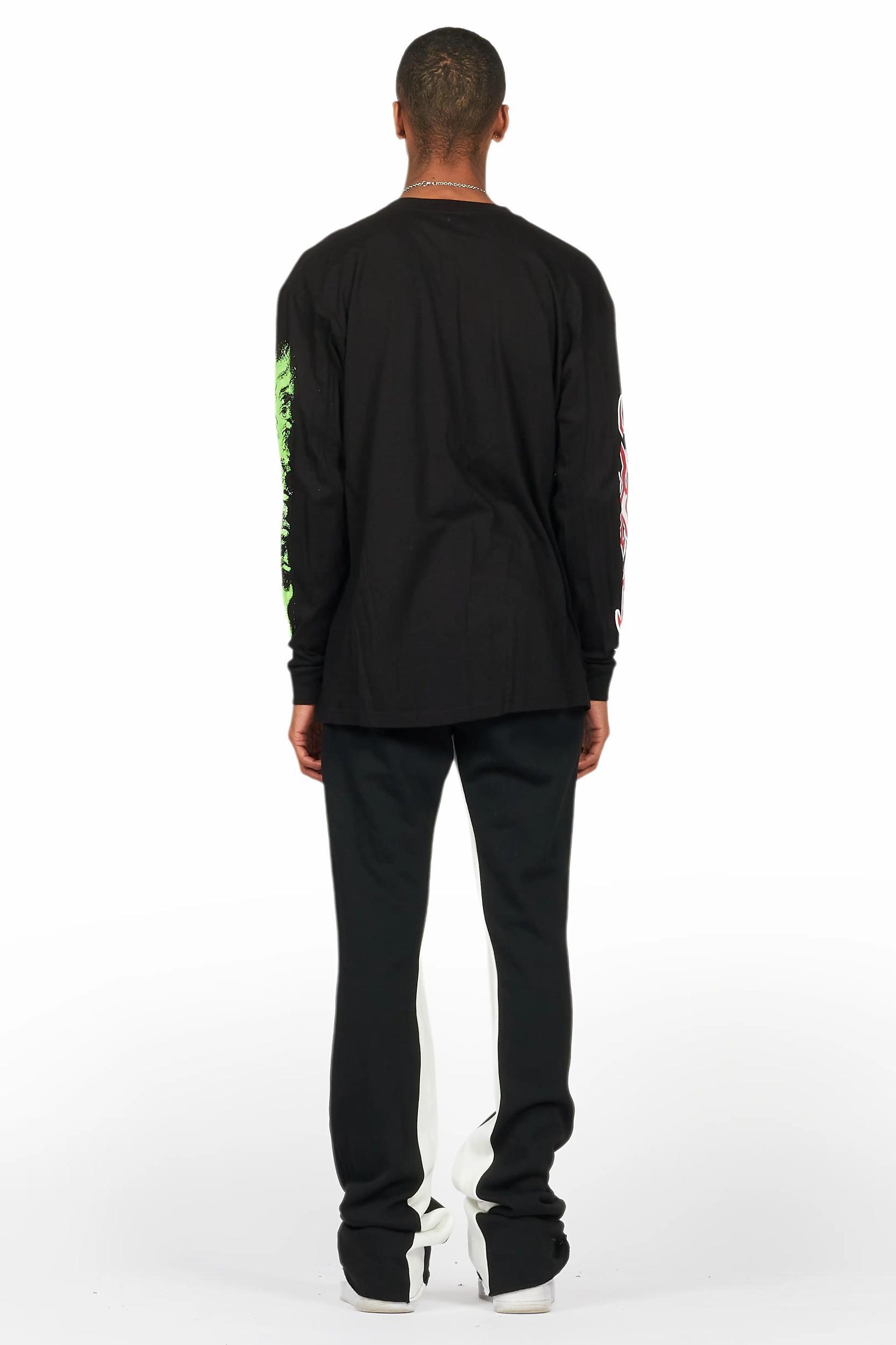 Beno Black Long Sleeve T-Shirt/Baggy Pant Set Male Product Image