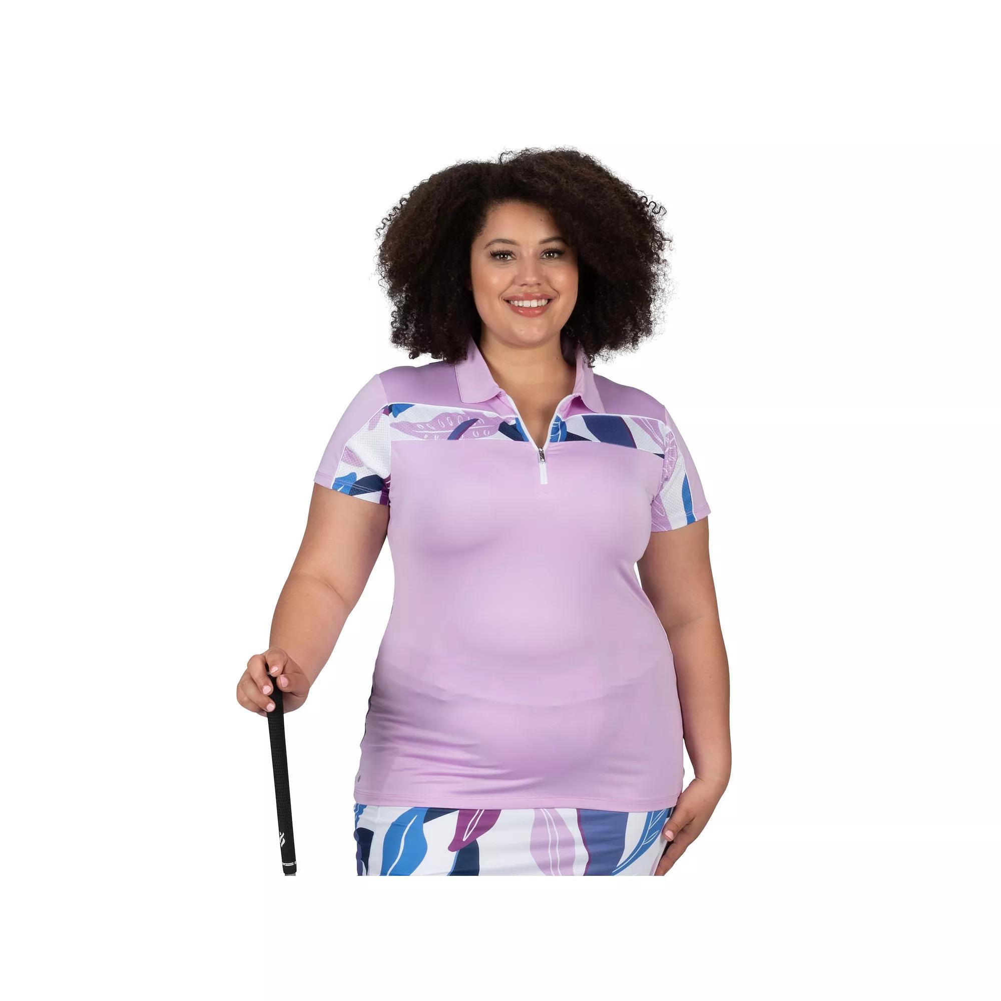 Plus Size Nancy Lopez Breeze Short Sleeve Golf Polo, Womens Purple Team Product Image