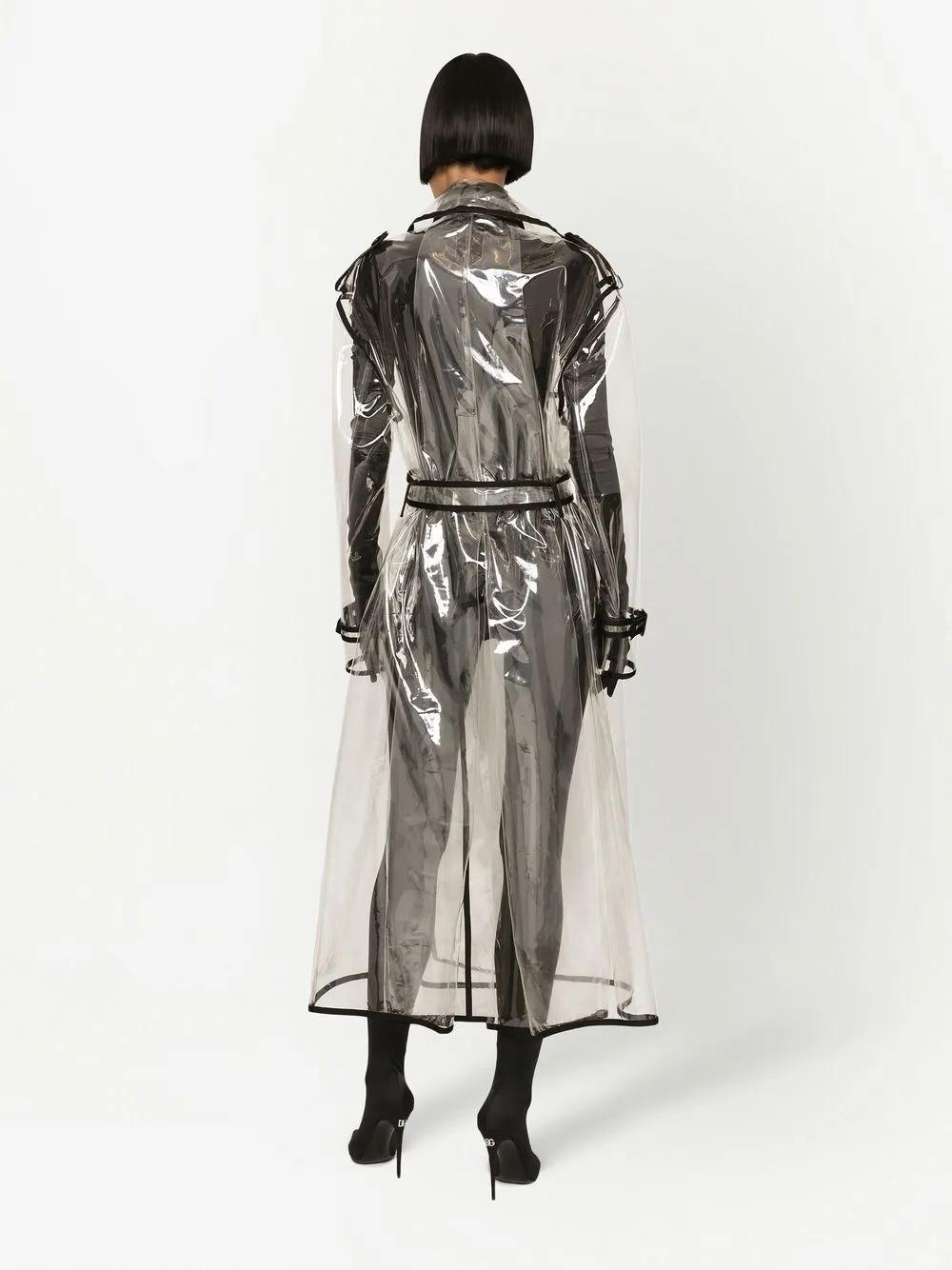 KIM DOLCE&GABBANA contrast-trim trench coat Product Image