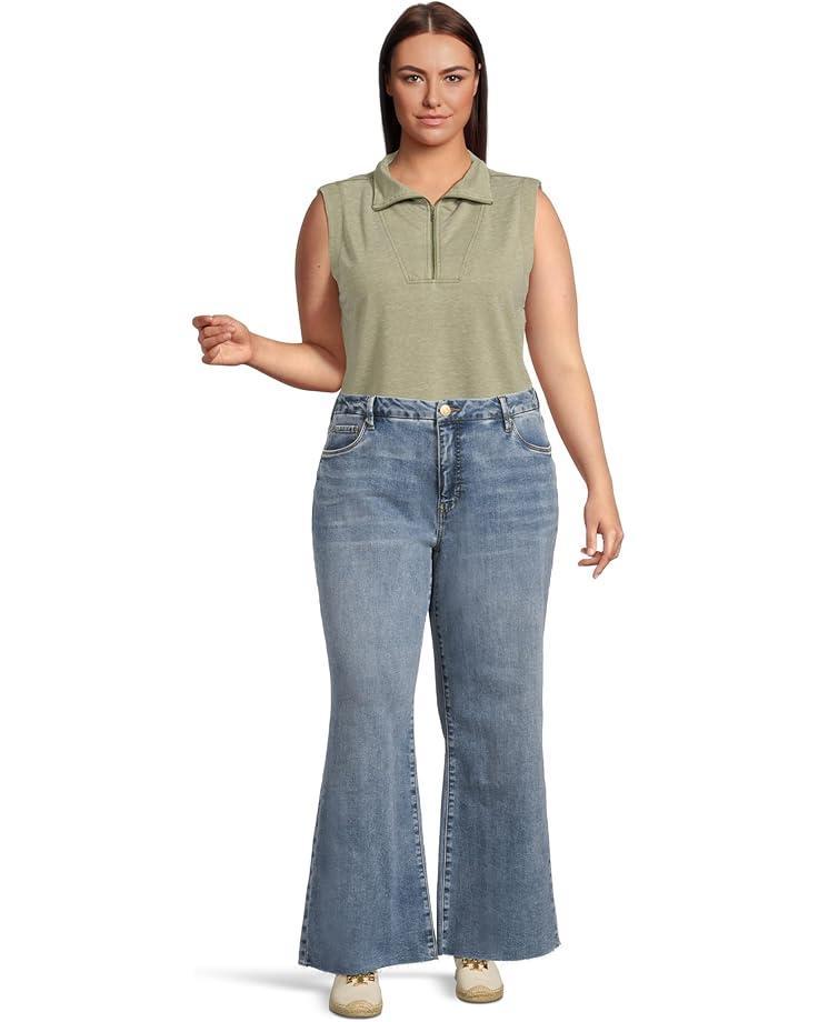 Plus Size Meg High Rise Fab Ab Wide Leg Raw Hem Product Image