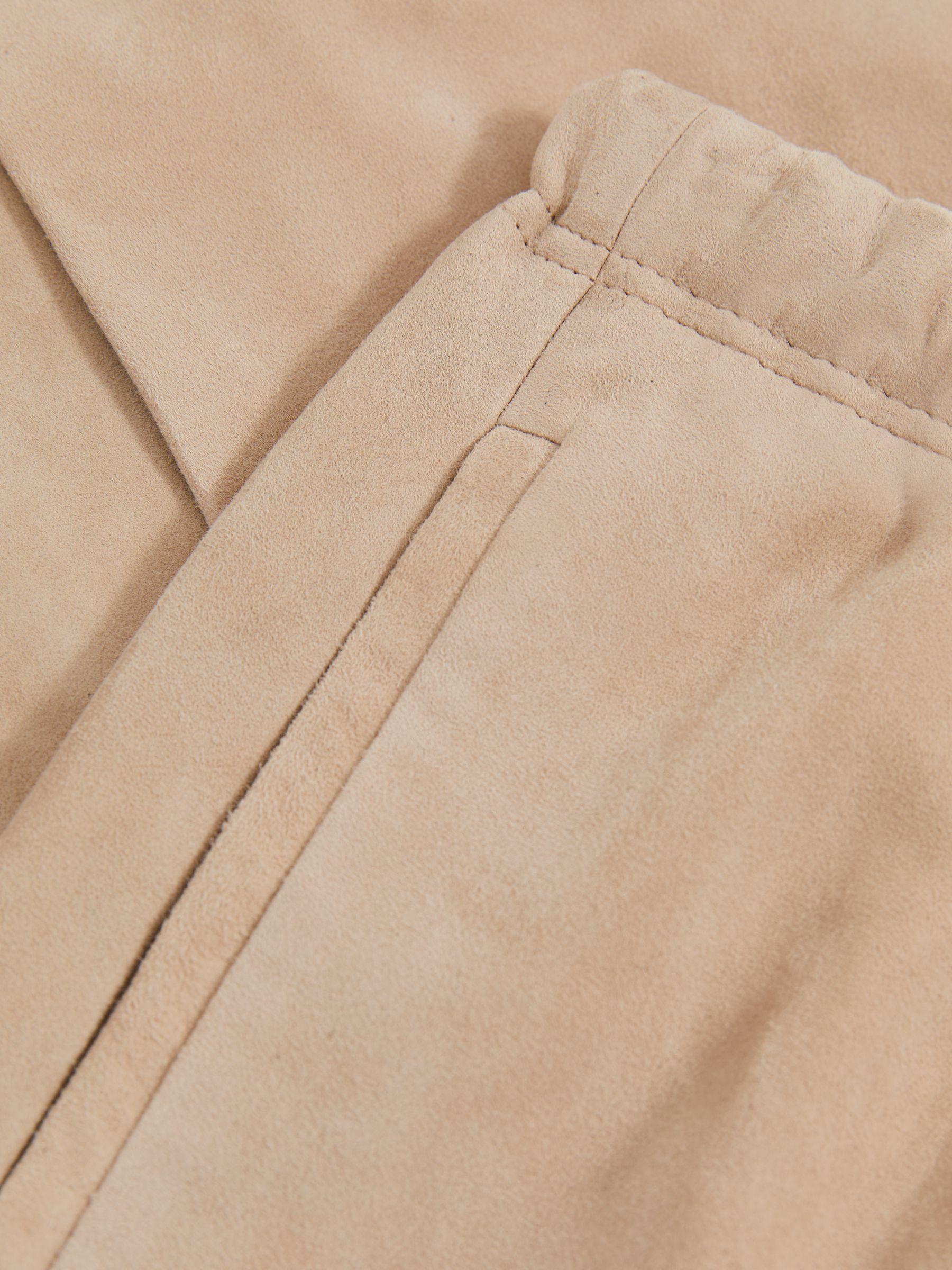 Suede Drawstring Midi Skirt in Neutral Product Image