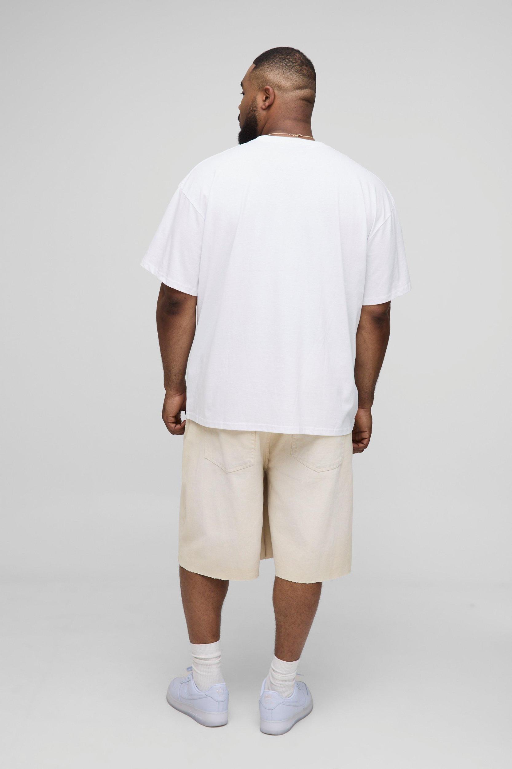 Plus Oversized Retro LA Palm Puff Print T-Shirt | boohooMAN USA Product Image