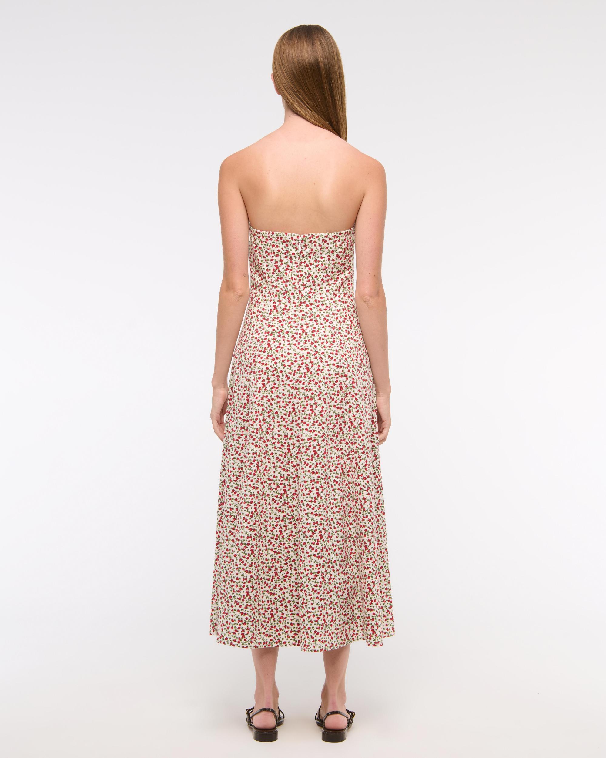 The A&F Mila Strapless Midi Dress Product Image