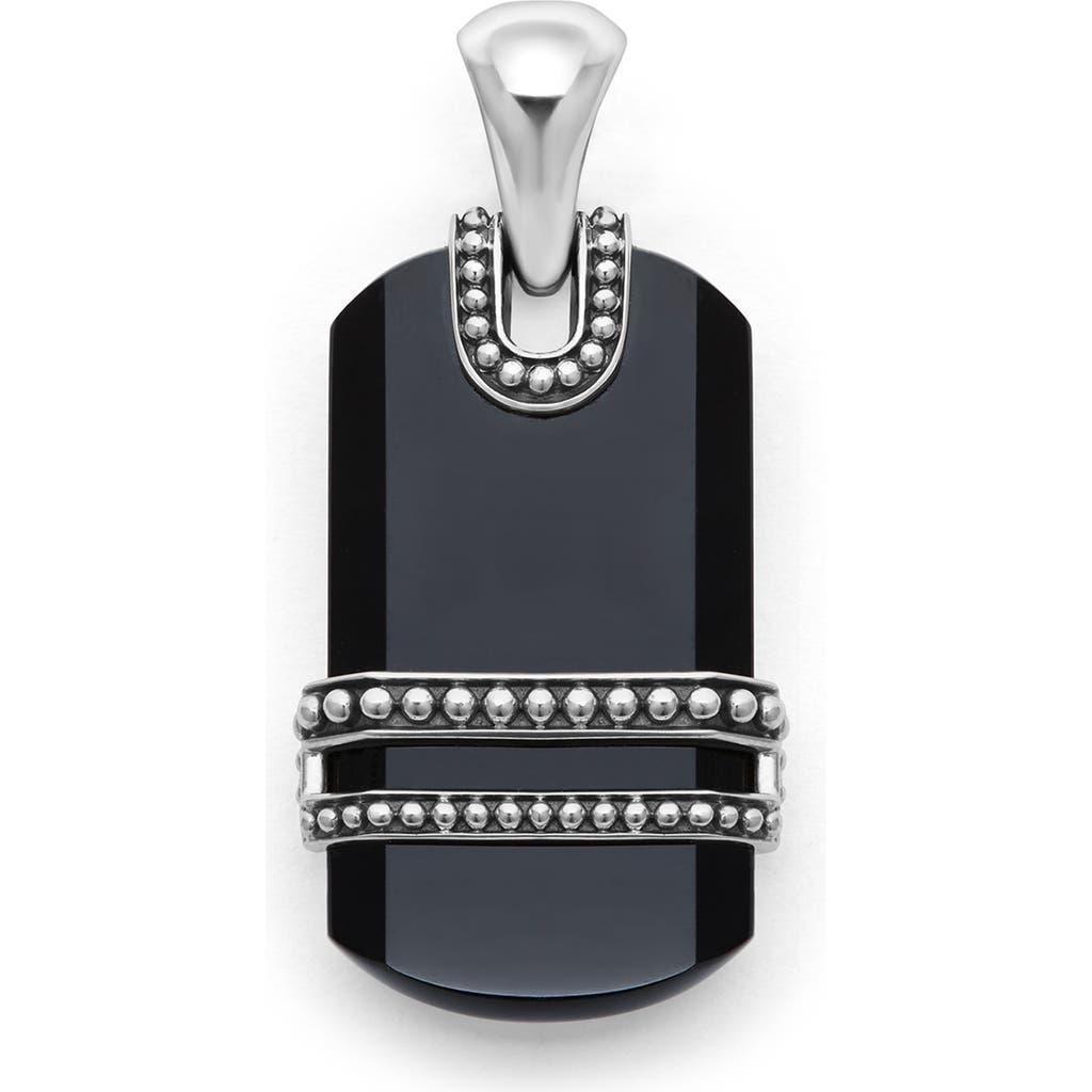 Lagos Mens Sterling Silver Anthem Tiger Eye Dog Tag Amulet Pendant - Exclusive Product Image