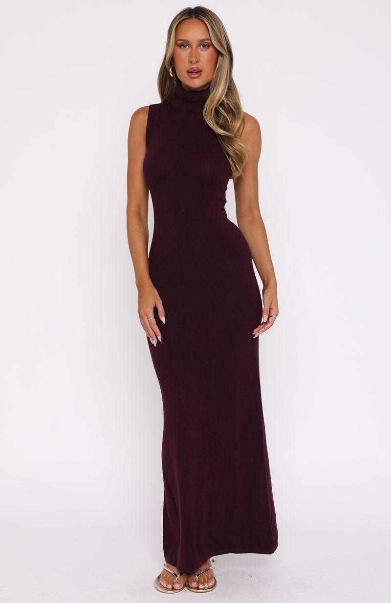 Finding My Power Knit Maxi Dress Plum Product Image