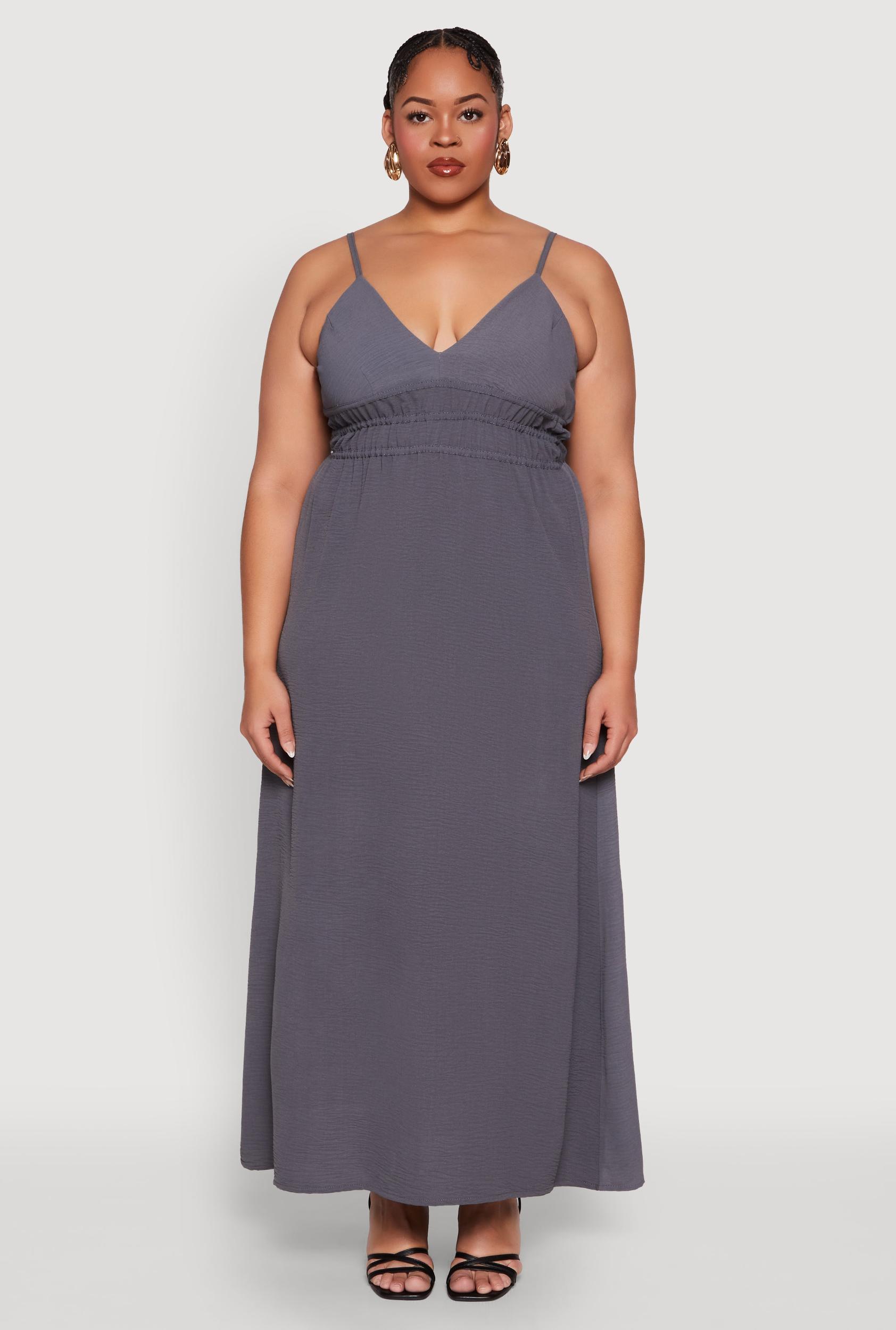 Womens Plus Size Airy Maxi Empire Waist Dress Product Image
