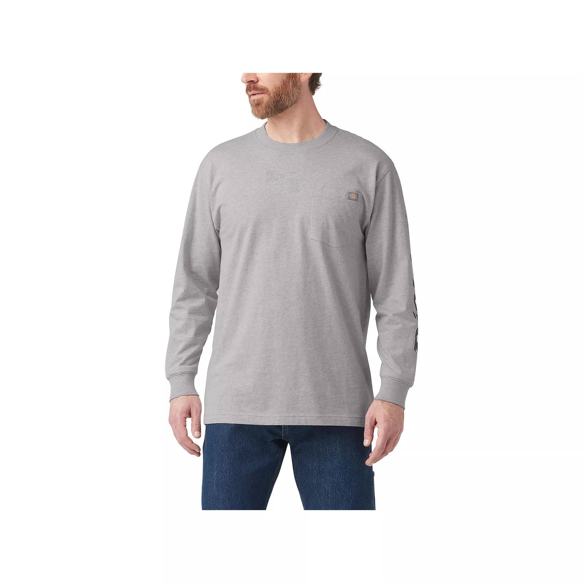Men's Dickies Wordmark Graphic Long Sleeve Tee, Size: Small, Black Iris Product Image