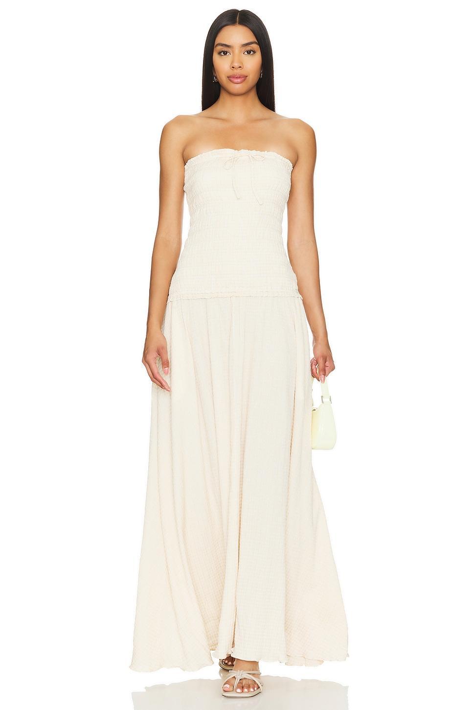 Lovers and Friends Gale Maxi Dress in Neutral Gingham Product Image