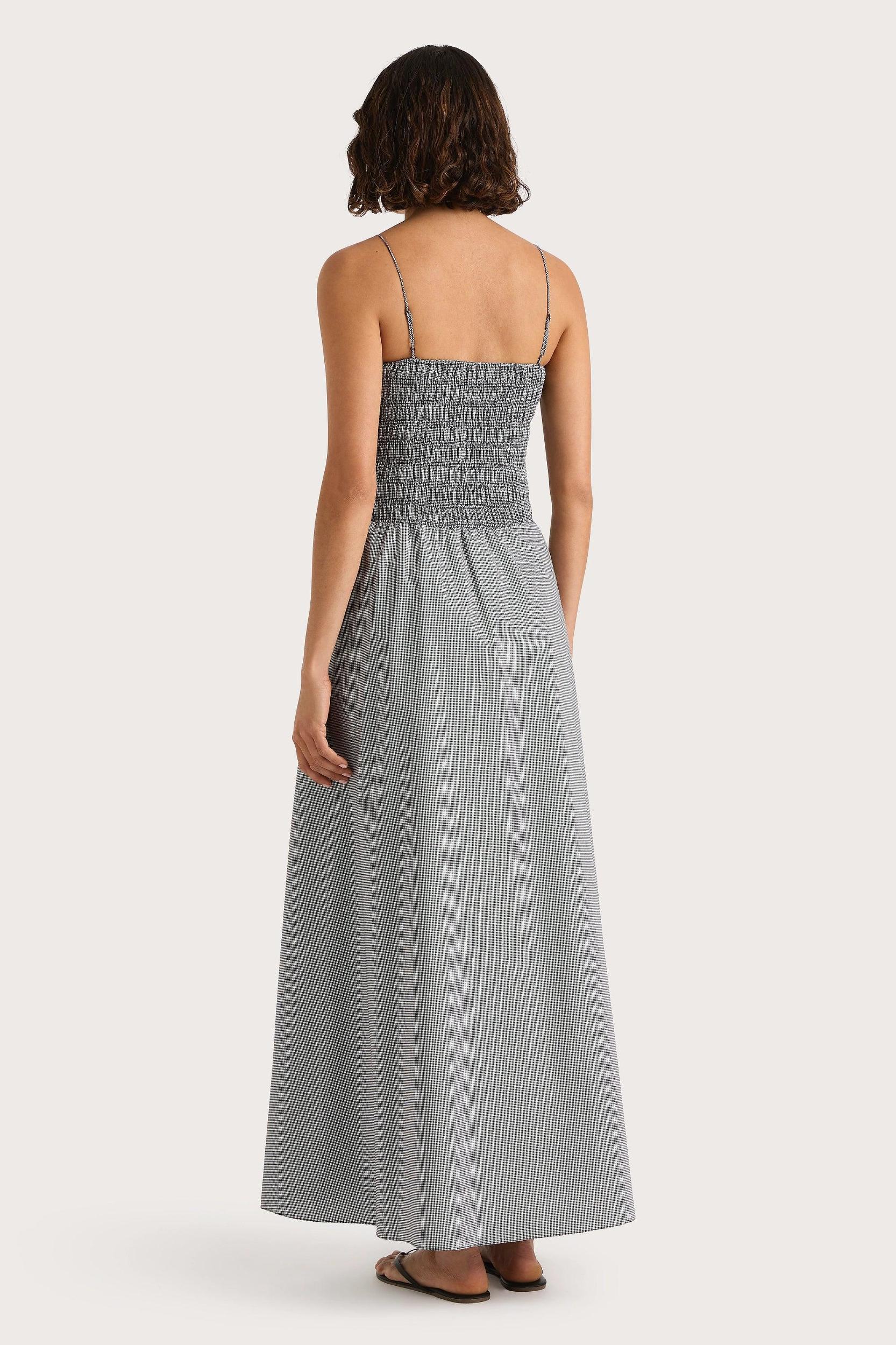 Lida Maxi Dress Gingham Black Product Image
