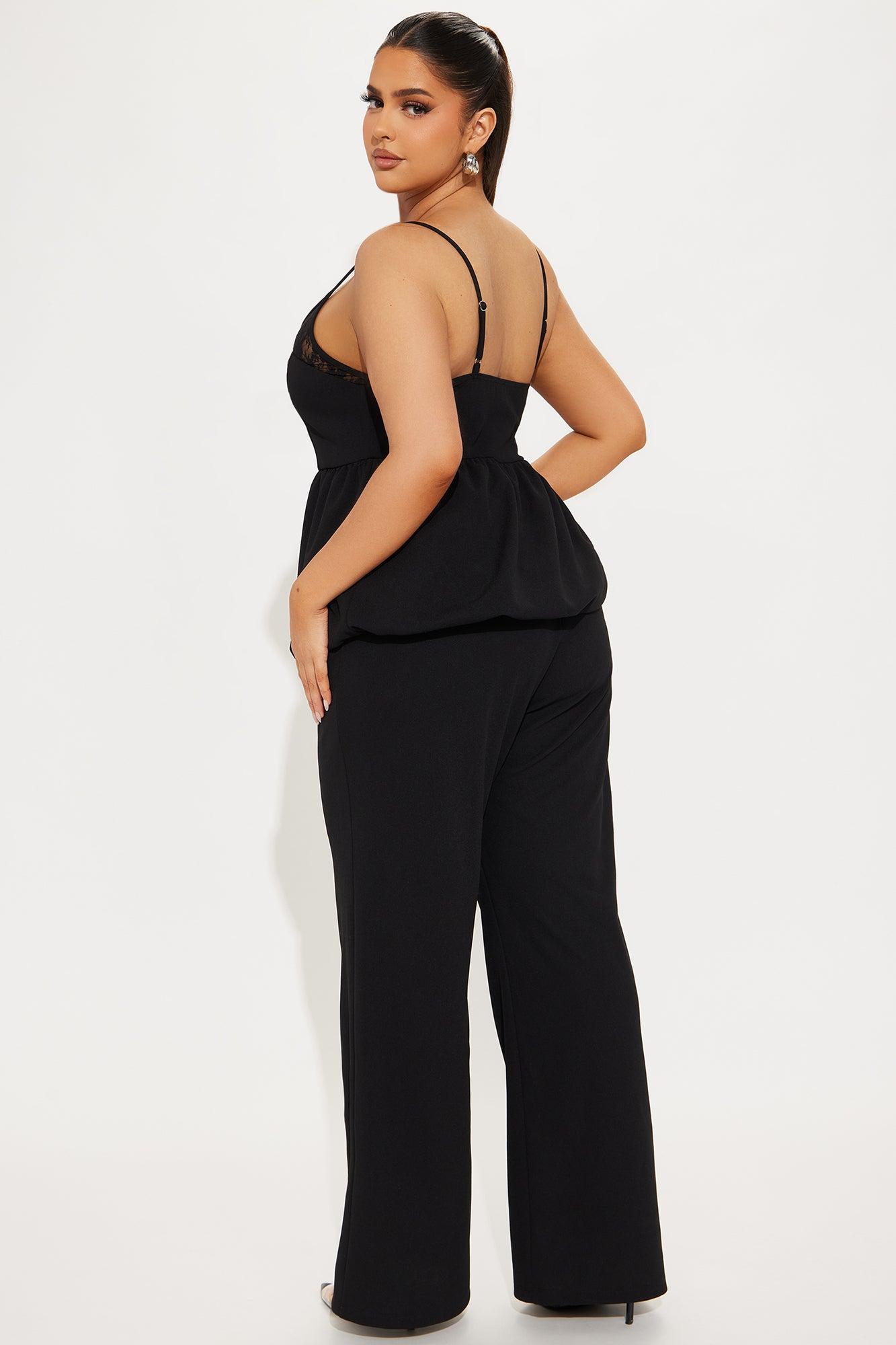 Mabel Peplum Pant Set - Black Product Image