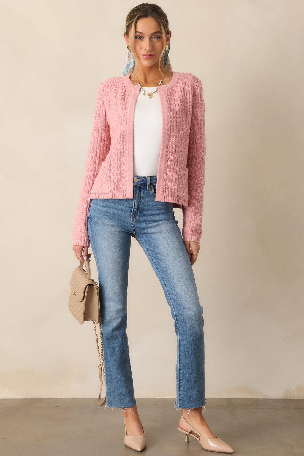 Which Chapter Rose Knit Cardigan Product Image