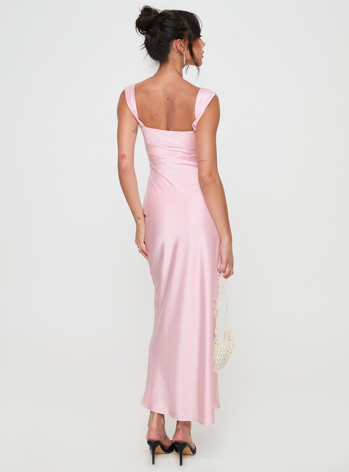 Azura Off The Shoulder Maxi Dress Pink Product Image