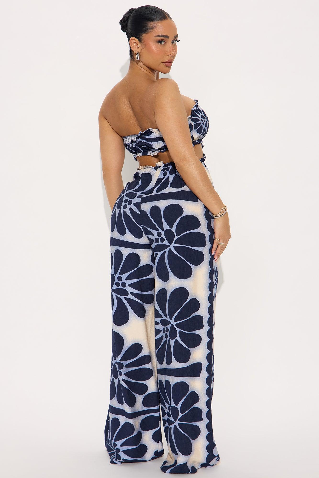 Pyper Floral Wide Leg Jumpsuit - Blue/combo Female Product Image